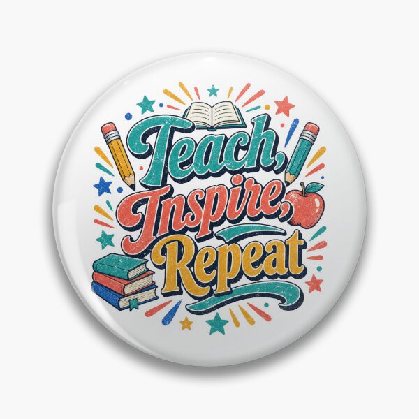 Item preview, Teacher Teach Inspire Repeat Motivational Slogan gift for Teachers and Educators designed and sold by LD ART.