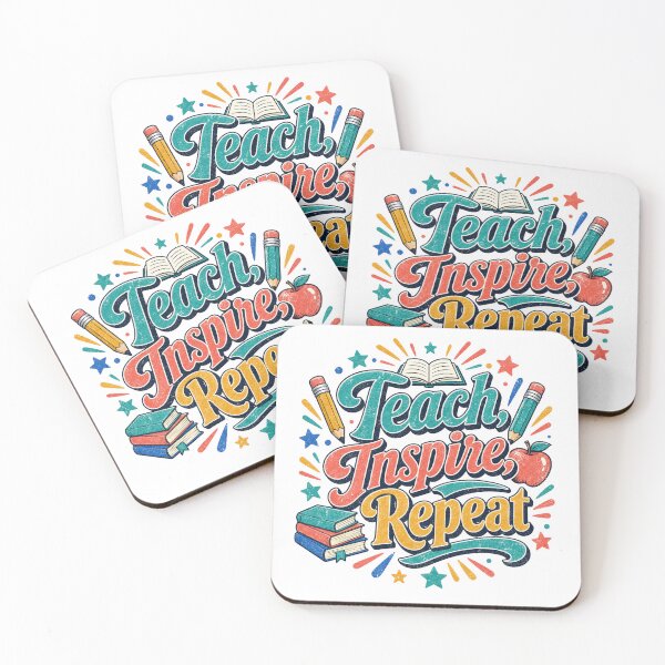 Item preview, Teacher Teach Inspire Repeat Motivational Slogan gift for Teachers and Educators designed and sold by LD ART.
