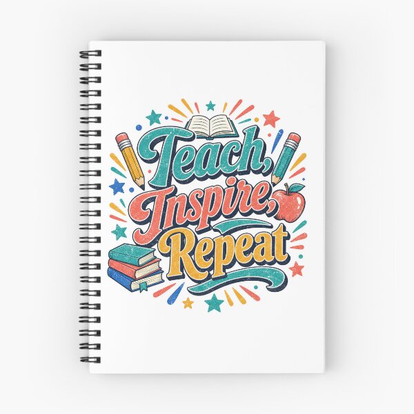 Item preview, Teacher Teach Inspire Repeat Motivational Slogan gift for Teachers and Educators designed and sold by LD ART.