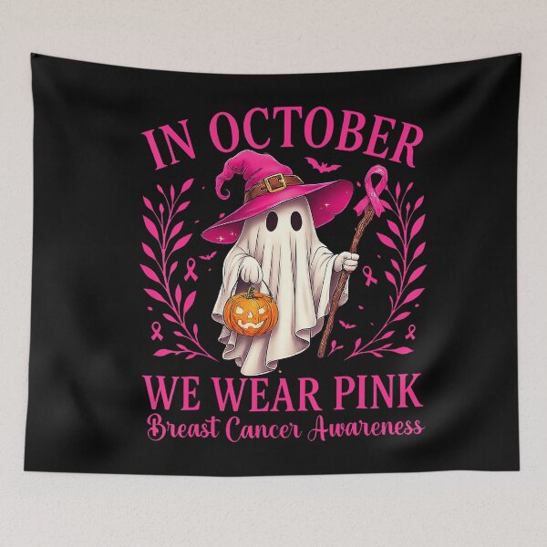 Item preview, Breast Cancer Halloween October We Wear Pink Ghost Witch designed and sold by Khescoiu.