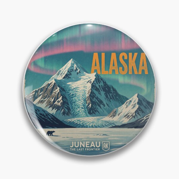 Item preview, Vintage Alaska Northern Lights Badge - Juneau The Last Frontier designed and sold by MaafiaArtsThai.