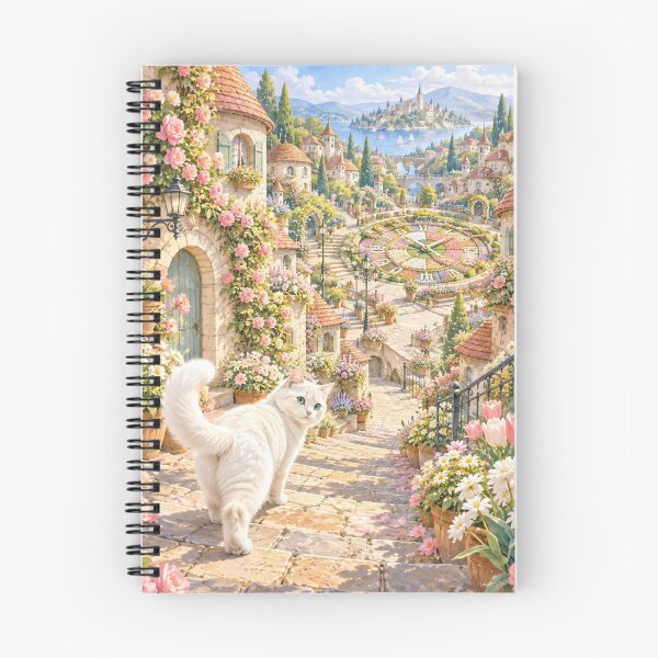 Item preview, The Flower Clock Village – A White Cat's Fairytale Journey designed and sold by SEIMEI2025.