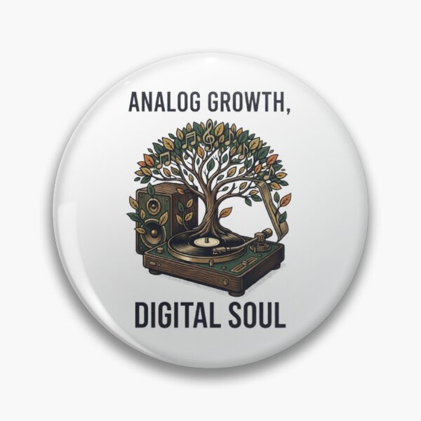 Item preview, Analog Growth Digital Soul – Retro Vinyl Record Player Music Tree designed and sold by youur-mark.
