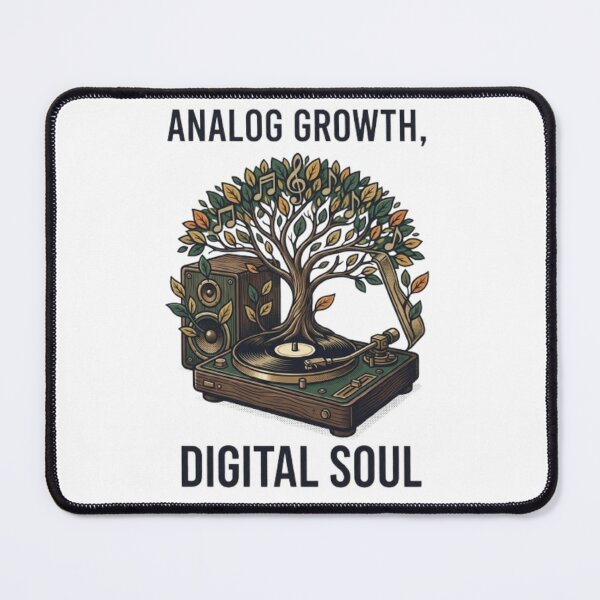Item preview, Analog Growth Digital Soul – Retro Vinyl Record Player Music Tree designed and sold by youur-mark.