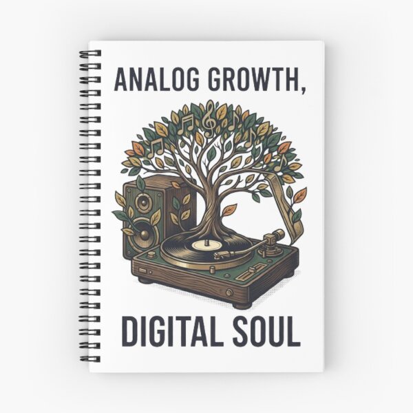 Item preview, Analog Growth Digital Soul – Retro Vinyl Record Player Music Tree designed and sold by youur-mark.