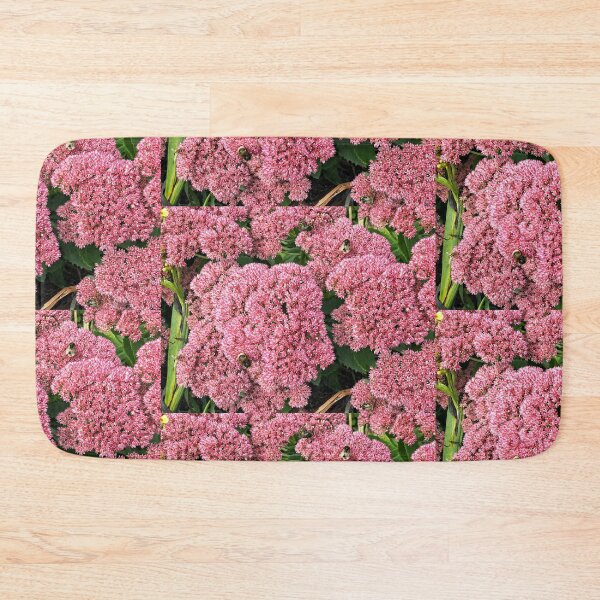 Item preview, Pink Sedum Flowers with Bees in Bloom designed and sold by pinkal.