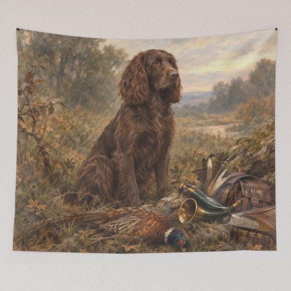 Item preview, Deutscher Wachtelhund Hunting Art – German Spaniel designed and sold by TammyHunterArt.