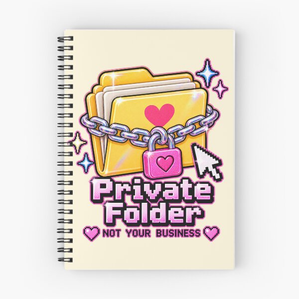 Item preview, Private Folder Not Your Business – Retro Computer Y2K Design designed and sold by MetaModel Editions.