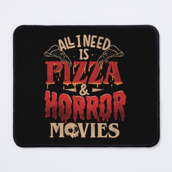 Item preview, Retro Pizza And Horror Movies Typography Slogan Art designed and sold by FranzBode.