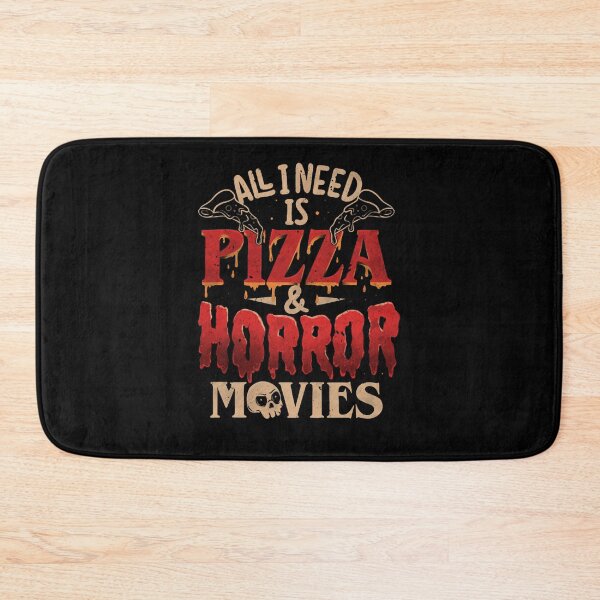 Item preview, Retro Pizza And Horror Movies Typography Slogan Art designed and sold by FranzBode.