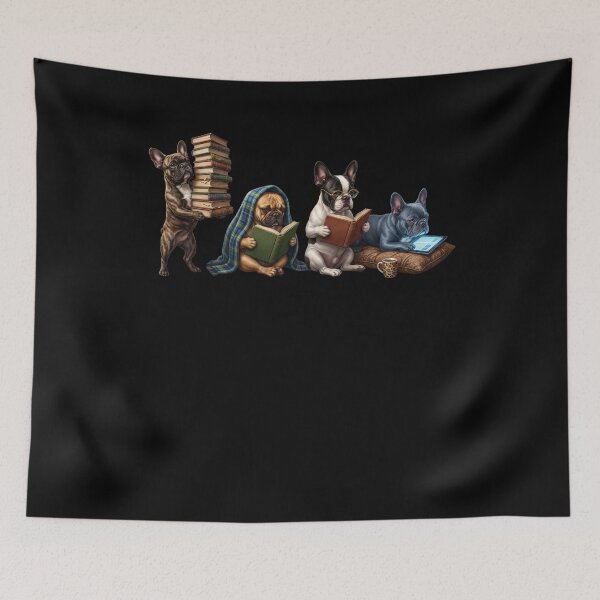 Item preview, French Bulldog Book Reader Reading Dog Lover designed and sold by dian-rody-crest.