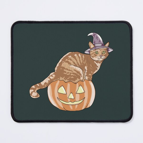 Item preview, Halloween Cat Witch on Pumpkin cottagecore Illustration designed and sold by LeshanArt.