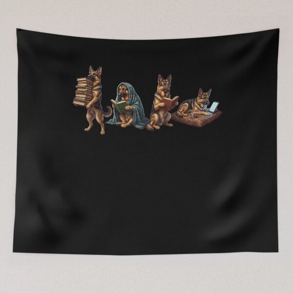 Item preview, German Shepherd Book Reader Reading Dog Lover designed and sold by dian-rody-crest.