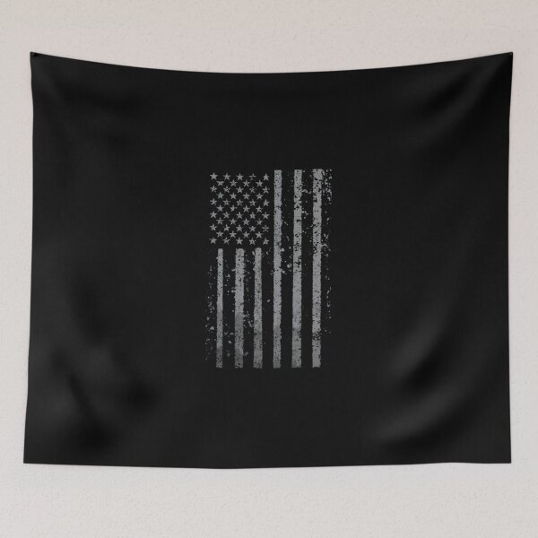Item preview, Distressed Black And White American Flag Silhouette designed and sold by FranzBode.