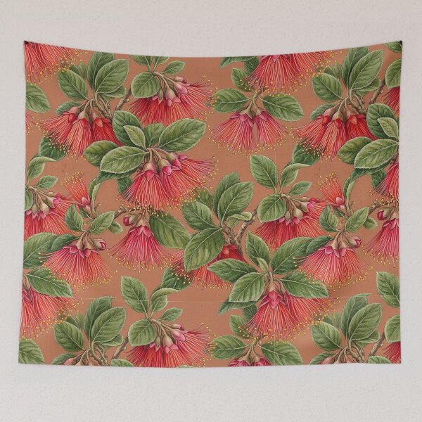 Item preview, Vintage Australian Red Flowering Gum Seamless Floral Pattern designed and sold by Studio BC.