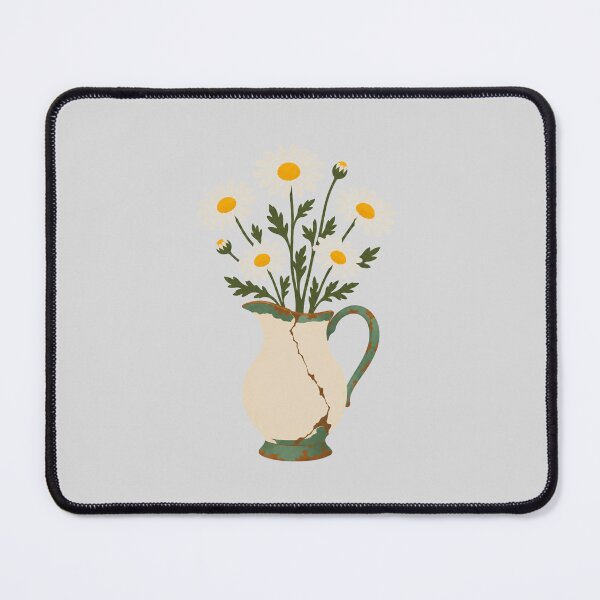Item preview, Vintage Daisy Bouquet in Cracked Ceramic Pitcher designed and sold by hattie's.