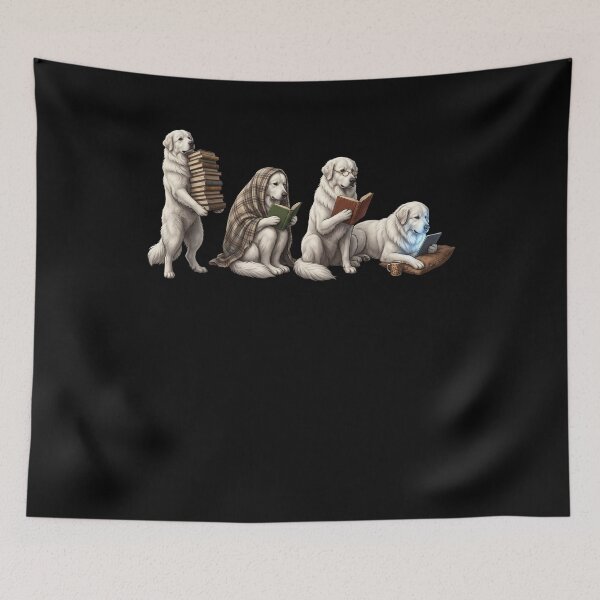 Item preview, Great Pyrenees Book Reader Reading Dog Lover designed and sold by dian-rody-crest.