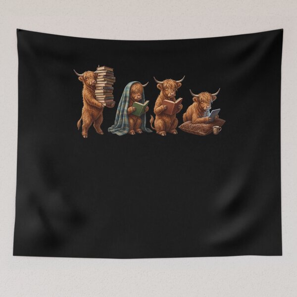 Item preview, Highland Cow Book Reader Reading Dog Lover designed and sold by dian-rody-crest.