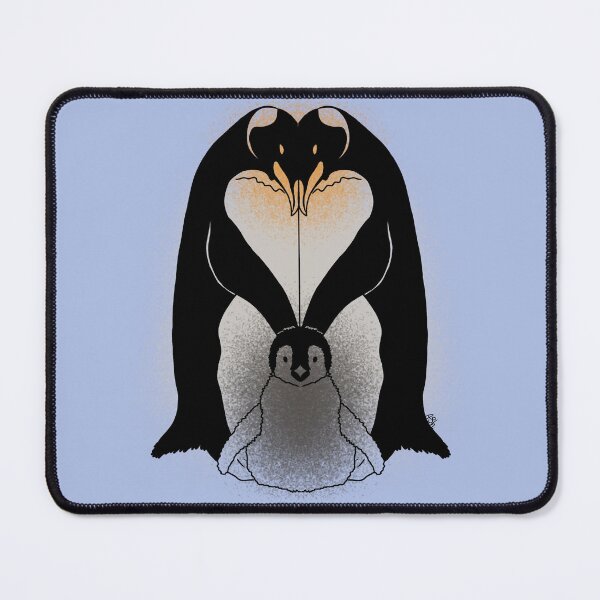Item preview, Family of Penguins Heart Shape Line-art (Grey, White & Orange) designed and sold by Burnt_Pikachu.