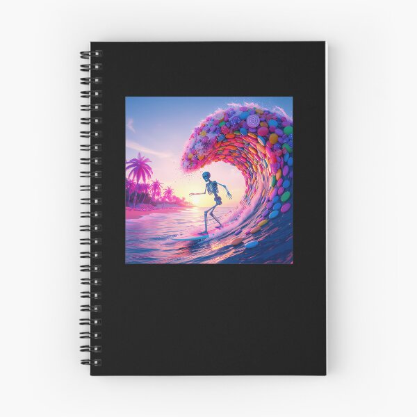 Item preview, Pastel Candy Wave Surfing Skeleton Graphic designed and sold by DeborahJRayner.