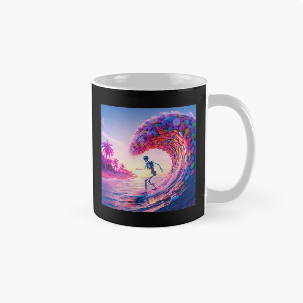 Item preview, Pastel Candy Wave Surfing Skeleton Graphic designed and sold by DeborahJRayner.