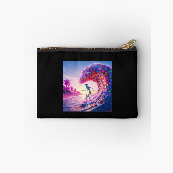 Item preview, Pastel Candy Wave Surfing Skeleton Graphic designed and sold by DeborahJRayner.