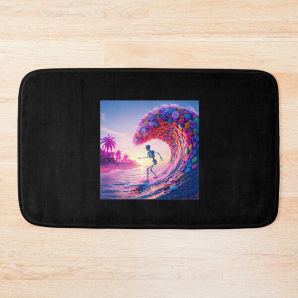Item preview, Pastel Candy Wave Surfing Skeleton Graphic designed and sold by DeborahJRayner.