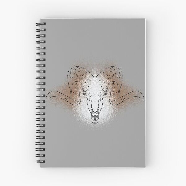 Item preview, Ram Skull Line-art (Brown & White) designed and sold by Burnt_Pikachu.