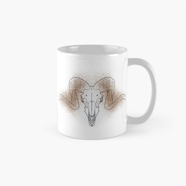 Item preview, Ram Skull Line-art (Brown & White) designed and sold by Burnt_Pikachu.
