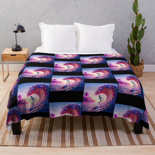 Item preview, Pastel Candy Wave Surfing Skeleton Graphic designed and sold by DeborahJRayner.