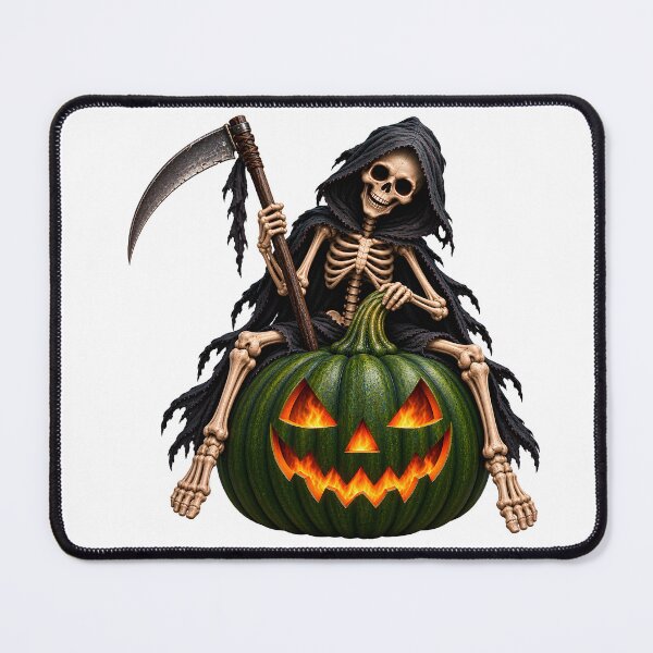 Item preview, spooky halloween skeleton on pumpkin designed and sold by natalik2024.