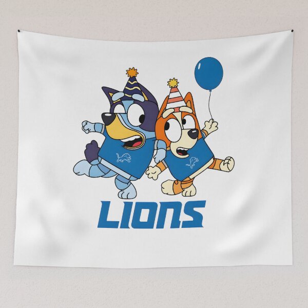 Item preview, Bluey & Bingo Detroitt Lions  designed and sold by Kleinpixel.