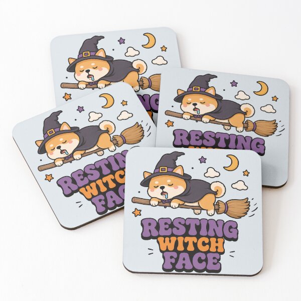 Item preview, Groovy Resting Witch Face - Funny Halloween Shiba Inu Dog designed and sold by ianm1028.