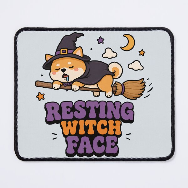 Item preview, Groovy Resting Witch Face - Funny Halloween Shiba Inu Dog designed and sold by ianm1028.