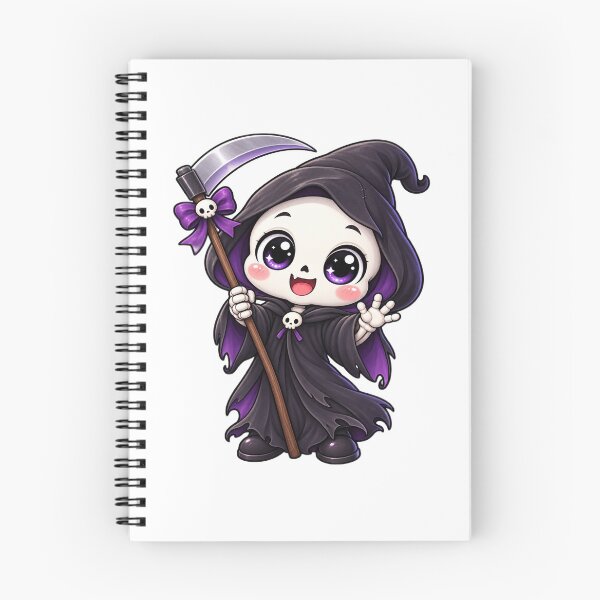 Item preview, Cute Kawaii Grim Reaper Halloween – Chibi Skeleton Reaper with Scythe designed and sold by Pixanova.
