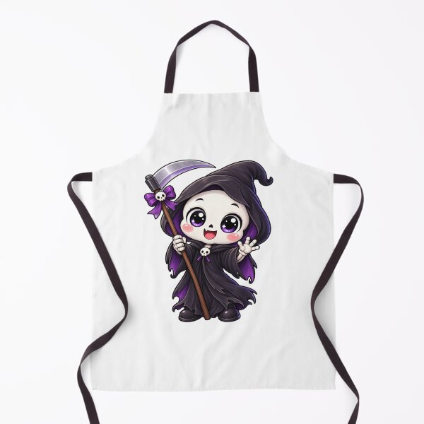 Item preview, Cute Kawaii Grim Reaper Halloween – Chibi Skeleton Reaper with Scythe designed and sold by Pixanova.