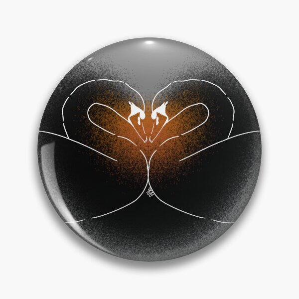 Item preview, Black Swans Heart Shape Line-art (Black & Orange) designed and sold by Burnt_Pikachu.