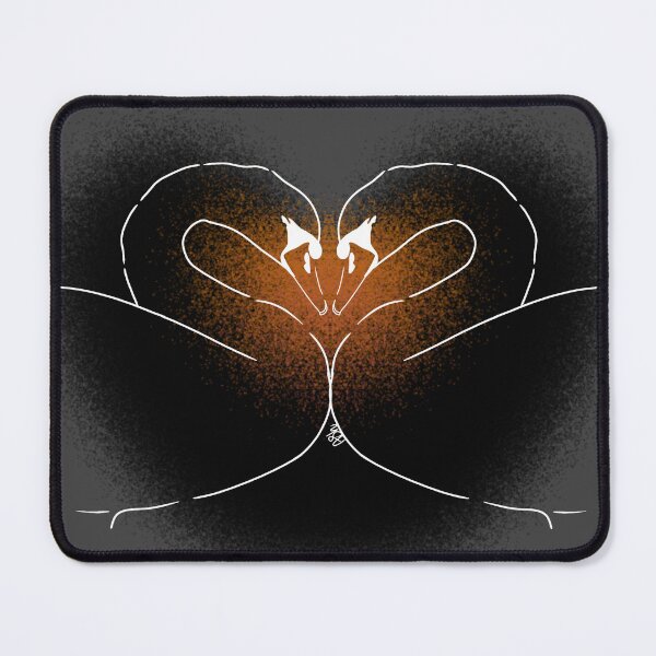 Item preview, Black Swans Heart Shape Line-art (Black & Orange) designed and sold by Burnt_Pikachu.