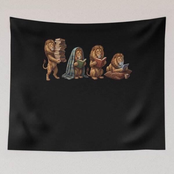 Item preview, Lion Book Reader Reading Dog Lover designed and sold by dian-rody-crest.