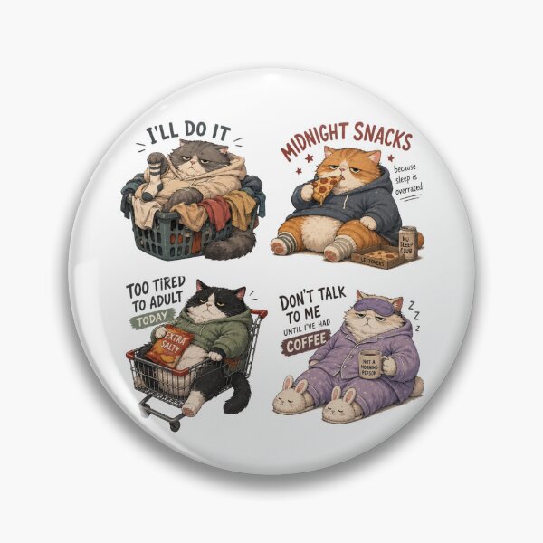Item preview, Funny Lazy Cat Adulting Sticker Pack designed and sold by UvooArt.