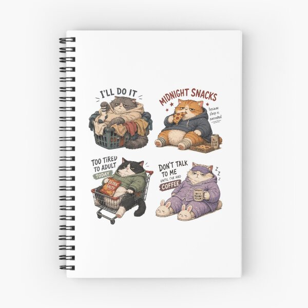 Item preview, Funny Lazy Cat Adulting Sticker Pack designed and sold by UvooArt.