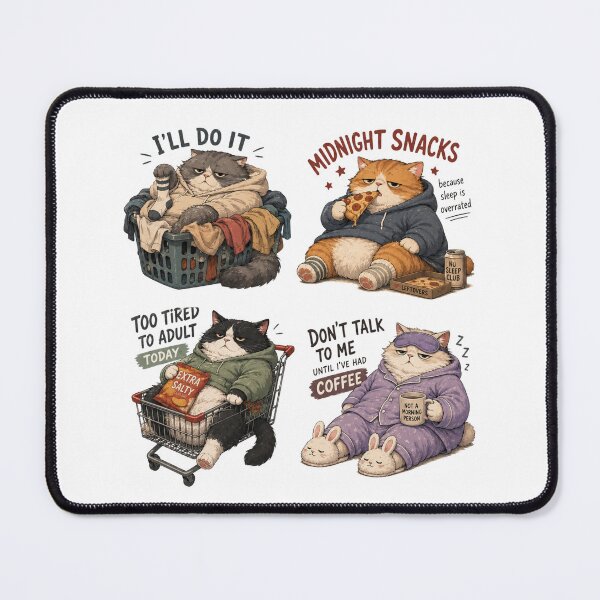 Item preview, Funny Lazy Cat Adulting Sticker Pack designed and sold by UvooArt.