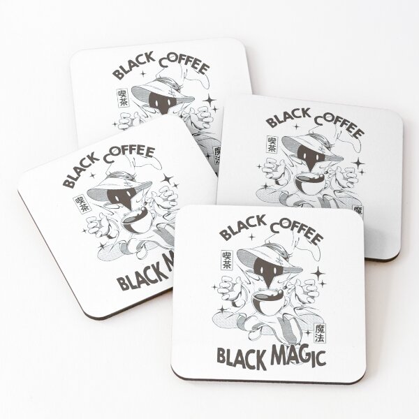 Item preview, Cute Cartoon Wizard Drinking Coffee Monochrome Art designed and sold by FranzBode.