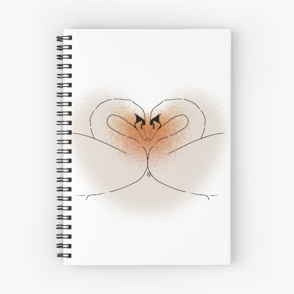 Item preview, White Mute Swans Heart Shape Line-art (Cream & Orange) designed and sold by Burnt_Pikachu.