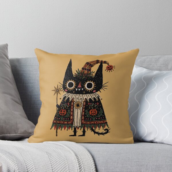 Item preview, Spooky Black Cat Witch with Halloween Pumpkin designed and sold by MythicMood.