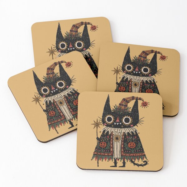 Item preview, Spooky Black Cat Witch with Halloween Pumpkin designed and sold by MythicMood.