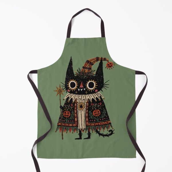 Item preview, Spooky Black Cat Witch with Halloween Pumpkin designed and sold by MythicMood.