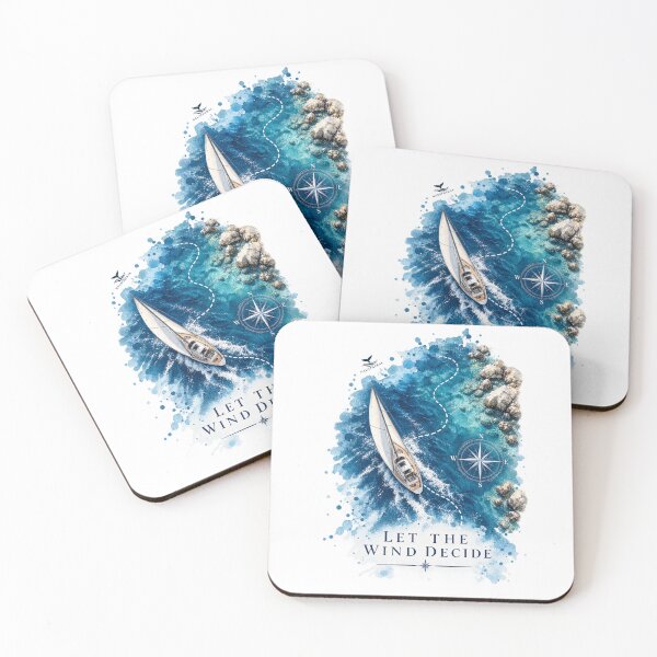 Item preview, Let the Wind Decide – Sailing Navigation & Ocean Watercolor Design designed and sold by NAUSPHERAL.