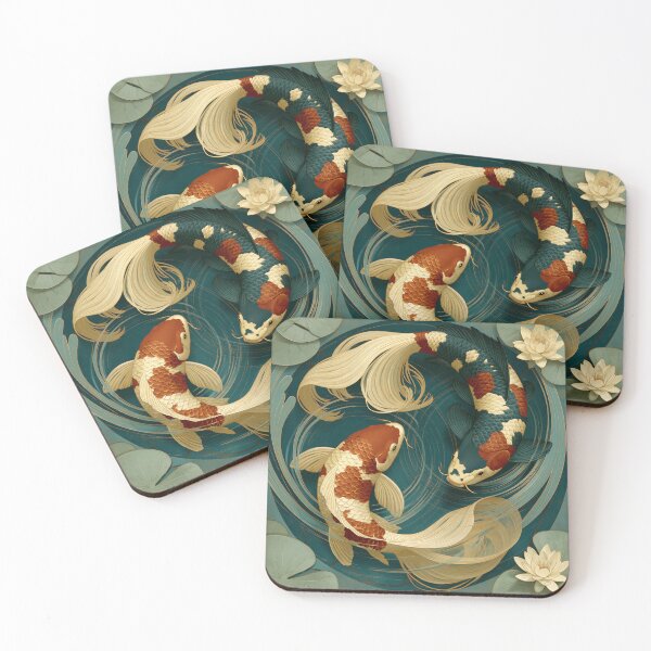 Item preview, Elegant Koi Pond with Lotus Flowers designed and sold by Hoity-Toity.