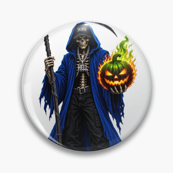 Item preview, halloween skeleton with spooky pumpkin designed and sold by natalik2024.